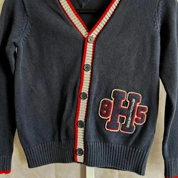 Tommy Hilfiger Blue Button Longsleeve Sweater Cardigan Medium 8-10 - Picture 4 of 7